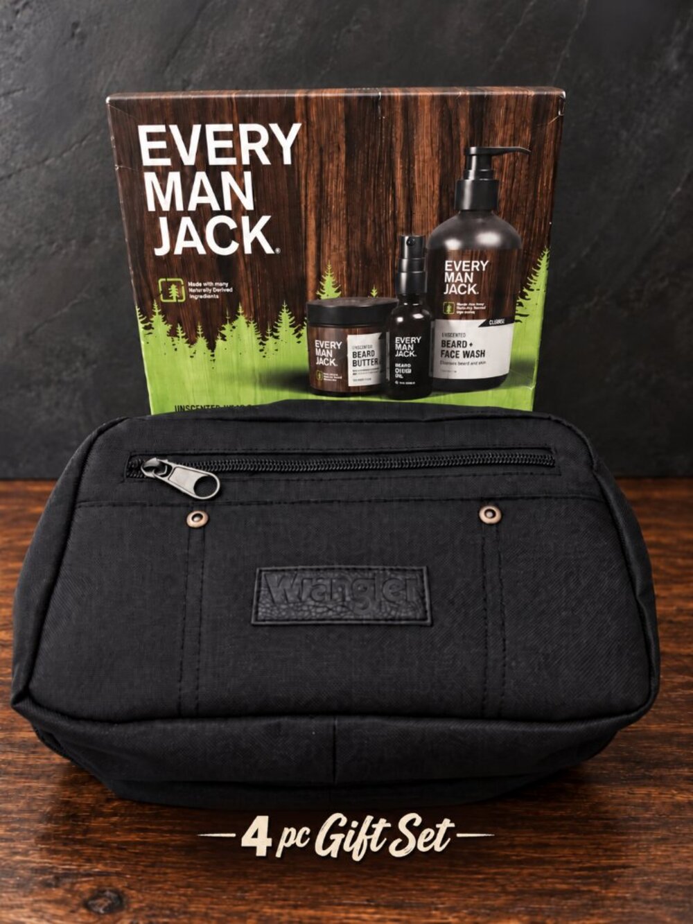 Wrangler Toiletry Travel Bag & Every Man Jack Beard Grooming Gift Set NWT